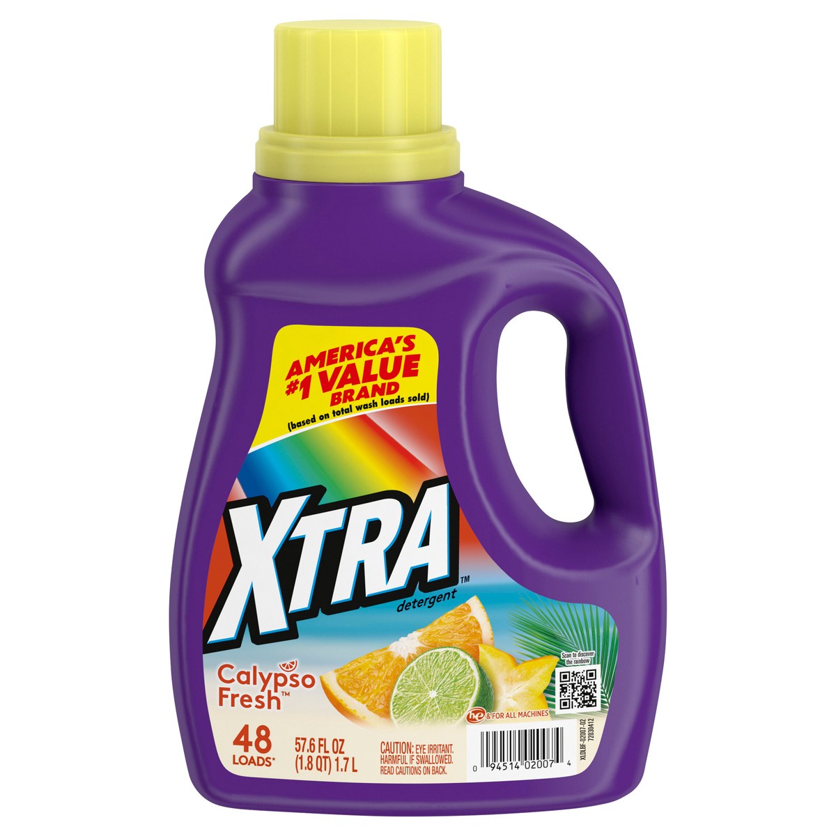 slide 1 of 1, XTRA Calypso Fresh, 48 Loads Liquid Laundry Detergent, 57.6 Fl oz, 57.6 fl oz