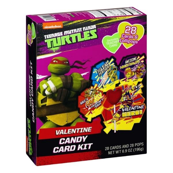 slide 1 of 1, Nickelodeon Teenage Mutant Ninja Turtles Valentine Candy Card Kit, 28 ct