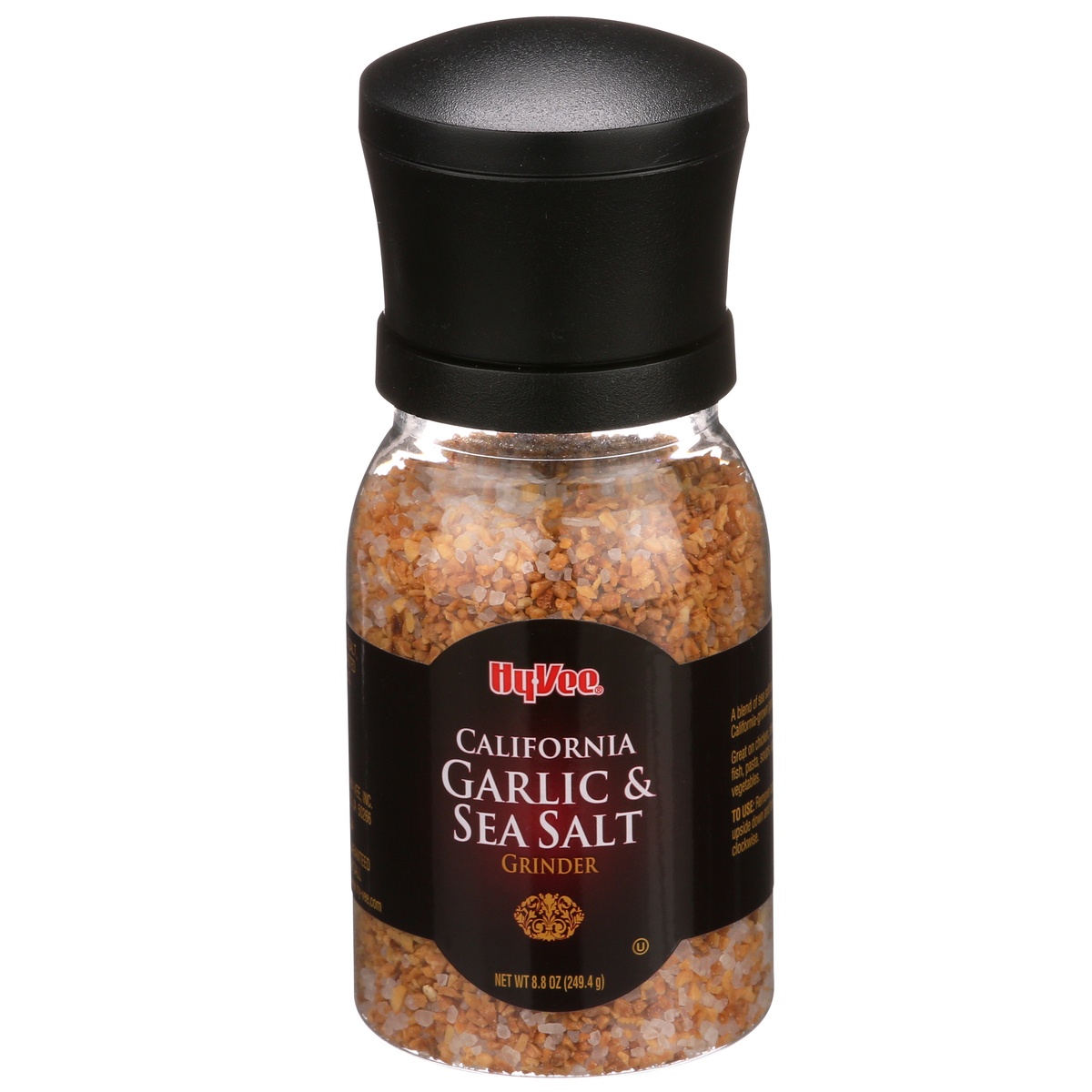 slide 1 of 1, Hy-vee California Garlic & Sea Salt Grinder, 8.8 oz