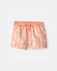 Carter's Toddler Boy Striped Swim Trunks - Orange 4T