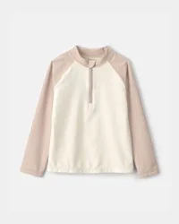 Oshkosh Toddler Boy Colorblock Rashguard - Tan/Ivory - 2T