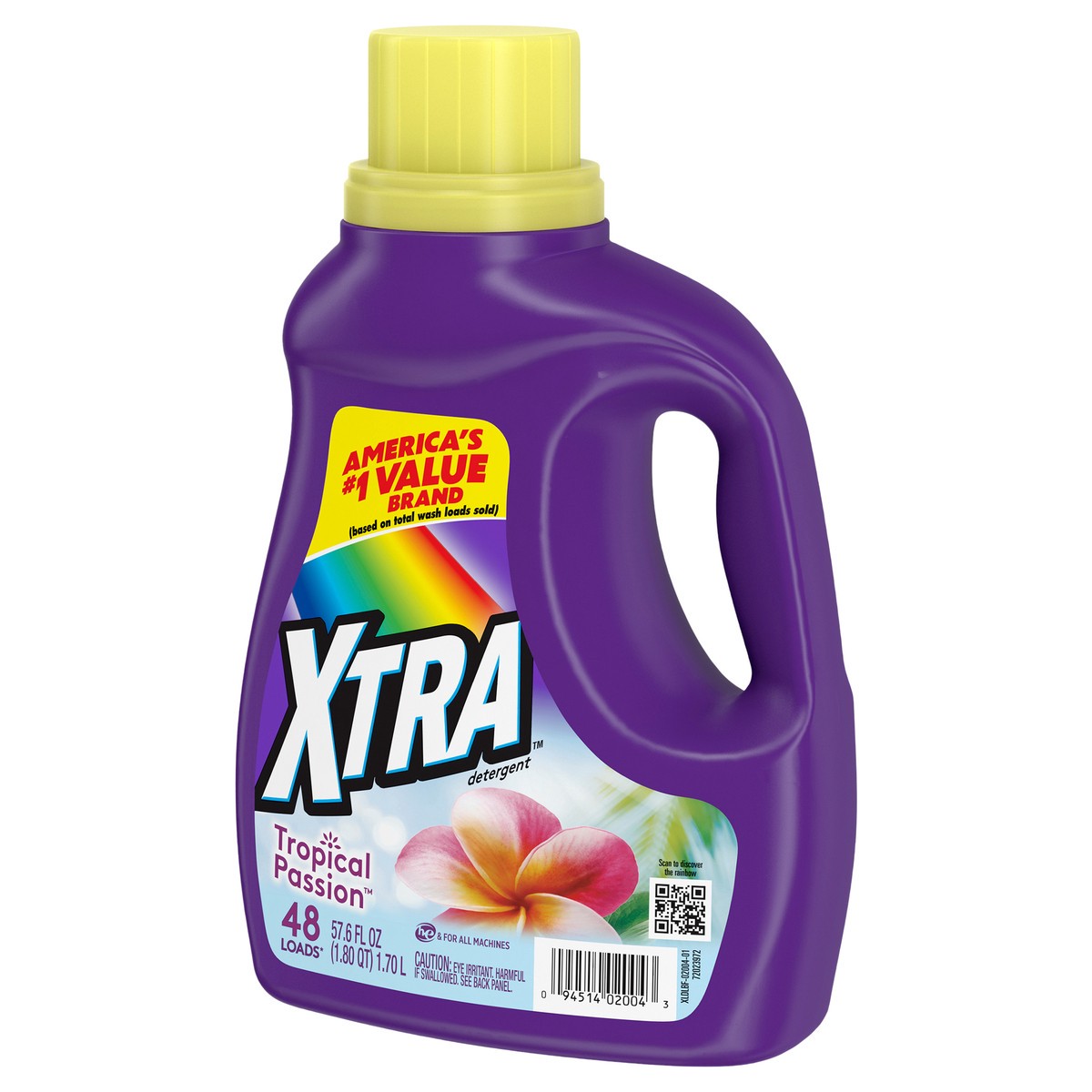 slide 6 of 9, XTRA Tropical Passion, 48 Loads Liquid Laundry Detergent, 57.6 Fl oz, 57.60 fl oz
