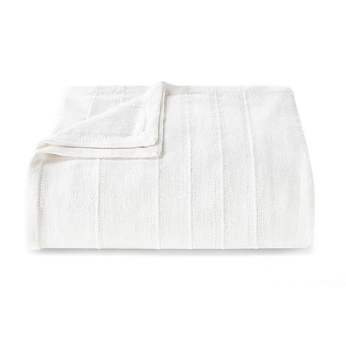 slide 1 of 2, Vera Wang Open Stripe White Full/Queen Blanket, 1 ct