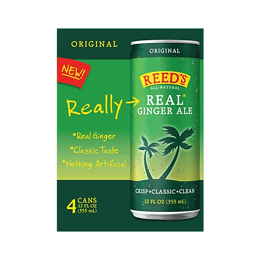 slide 1 of 1, Reed's Ginger Ale Slim Cans - 4 ct, 4 ct