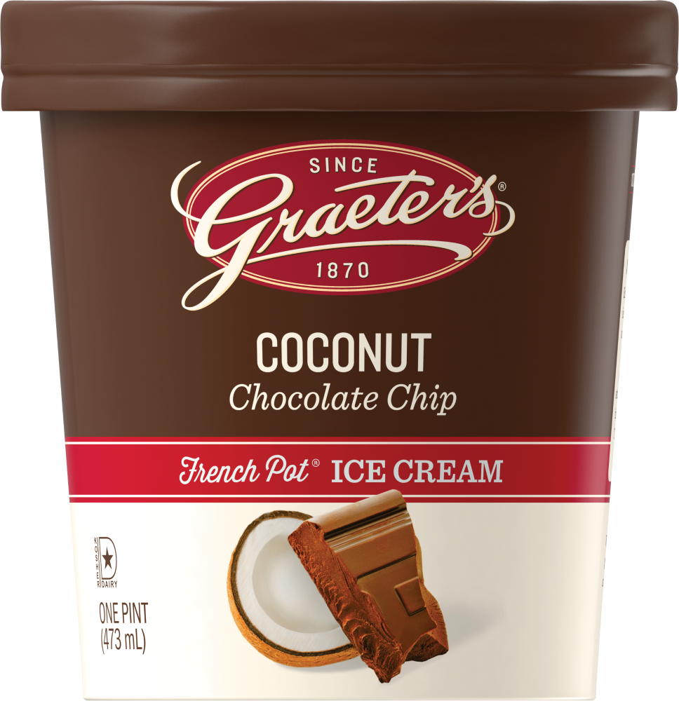 slide 1 of 2, Graeter's Coconut Chocolate Chip Ice Cream, 16 oz
