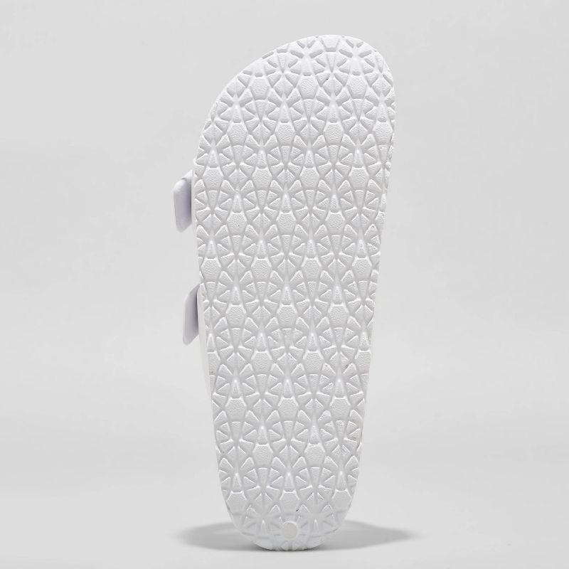 slide 4 of 4, Women's Neida EVA Two Band Footbed Slide Sandals - Shade & Shore™ White 11: Slip On, Contoured Footbed, Open Toe, 1 ct