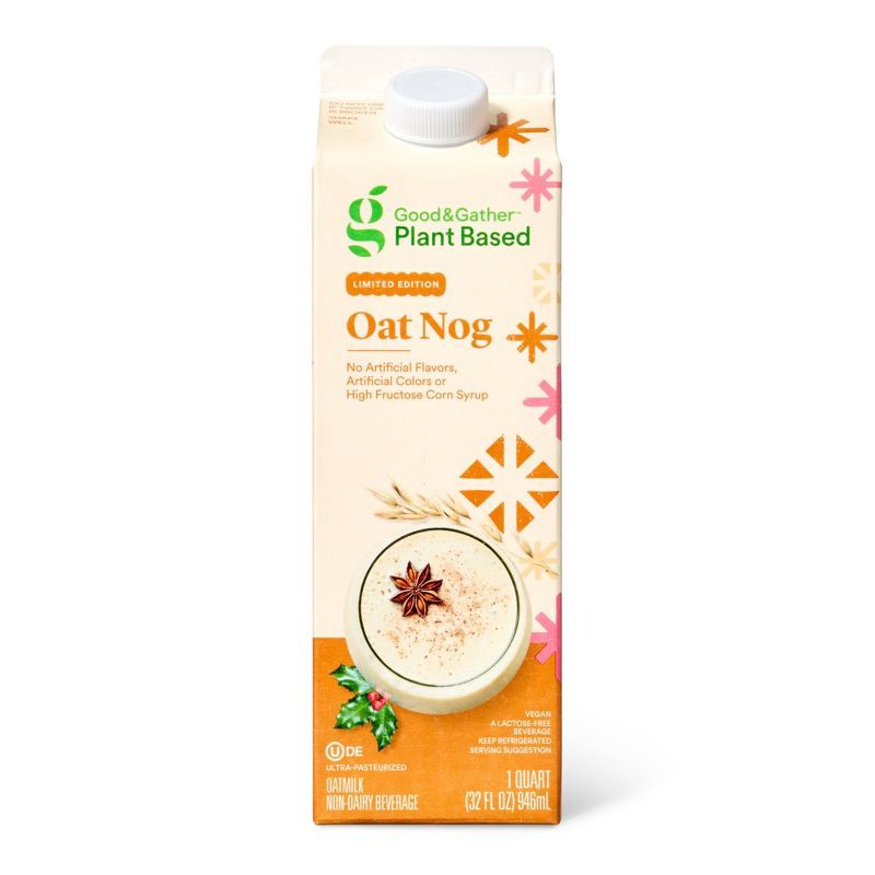 slide 1 of 5, Plant Based Oatmilk Holiday Nog - 32 fl oz - Good & Gather™, 32 fl oz