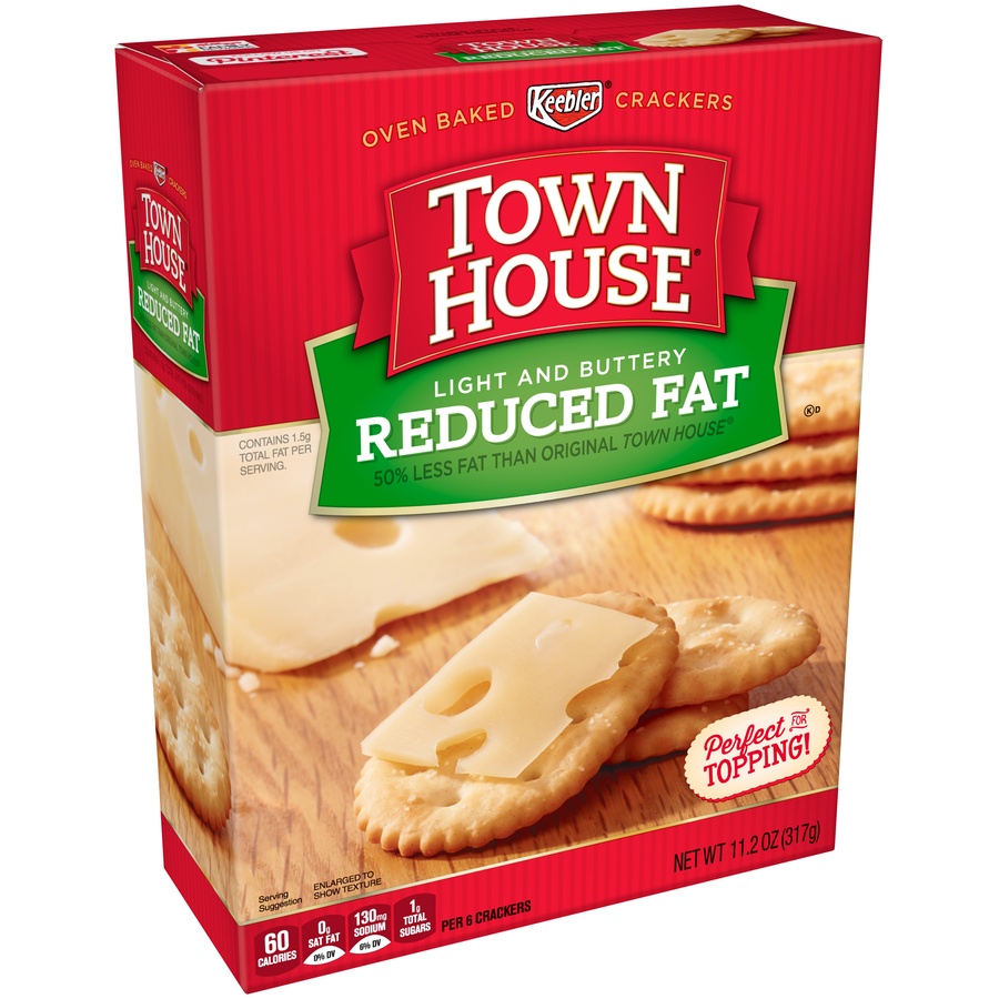 slide 2 of 7, Keebler Town House Reduced Fat Crackers, 11.2 oz