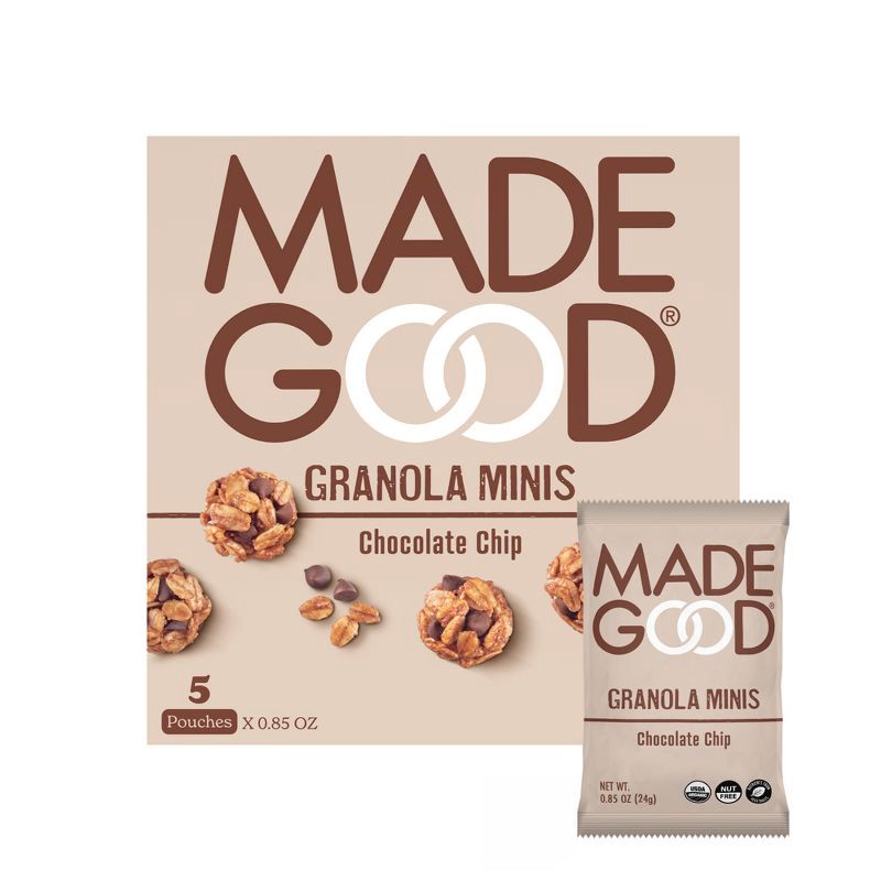 slide 1 of 4, MadeGood Chocolate Chip Granola Mini's - 5pk, 5 ct