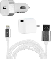 Zgear 7.5-Watt 1.5-Amp Power Plus Charging Essentials Kit for Lightning Tip - White