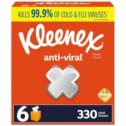 Kleenex Anti-Viral 3-Ply Facial Tissue - 6pk/55ct
