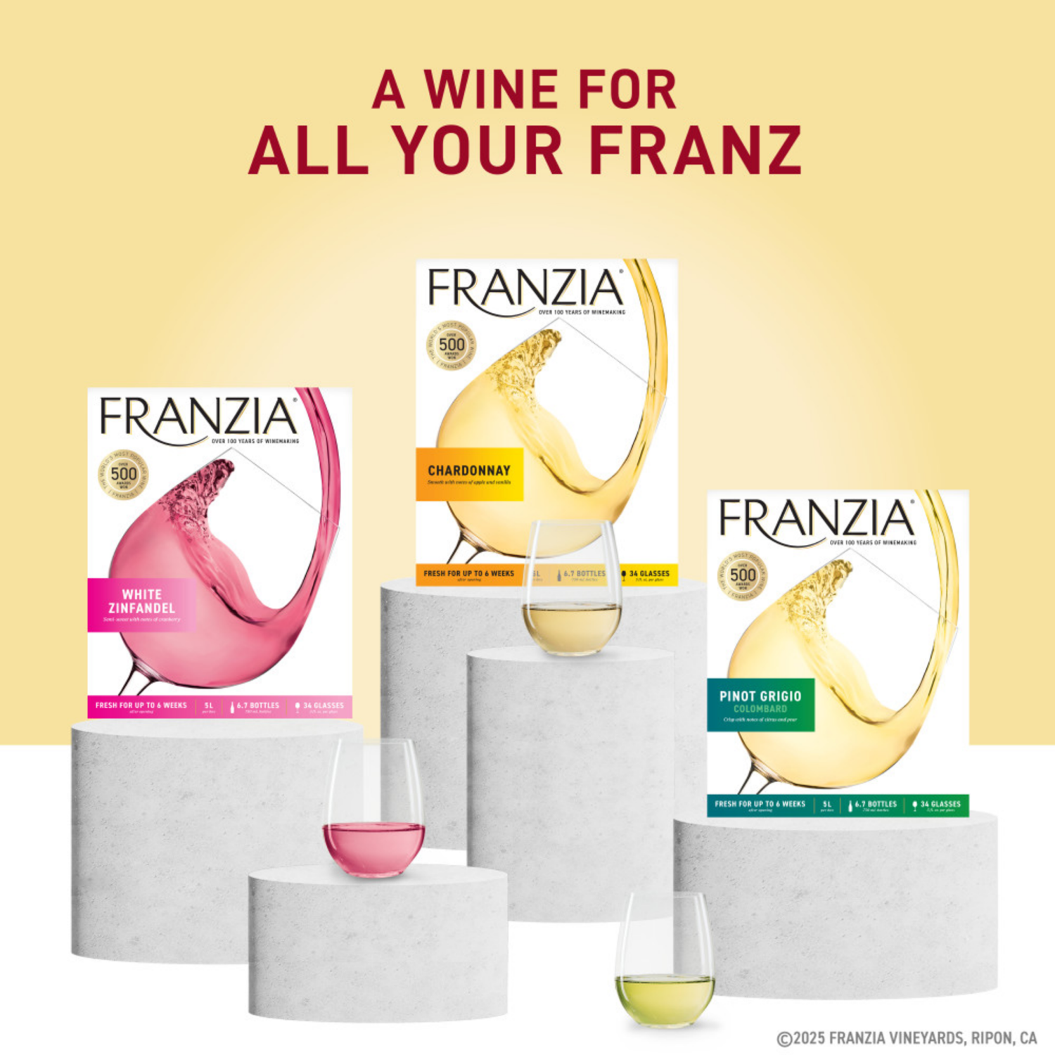 slide 7 of 8, Franzia White Zinfandel Wine - 5L Box, 5 liter