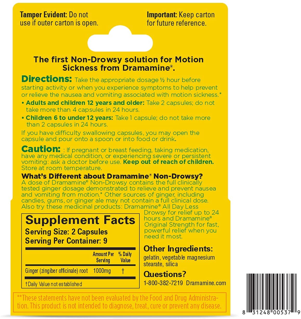 slide 4 of 5, Dramamine Motion Sickness Relief Ginger Capsules, 18 ct