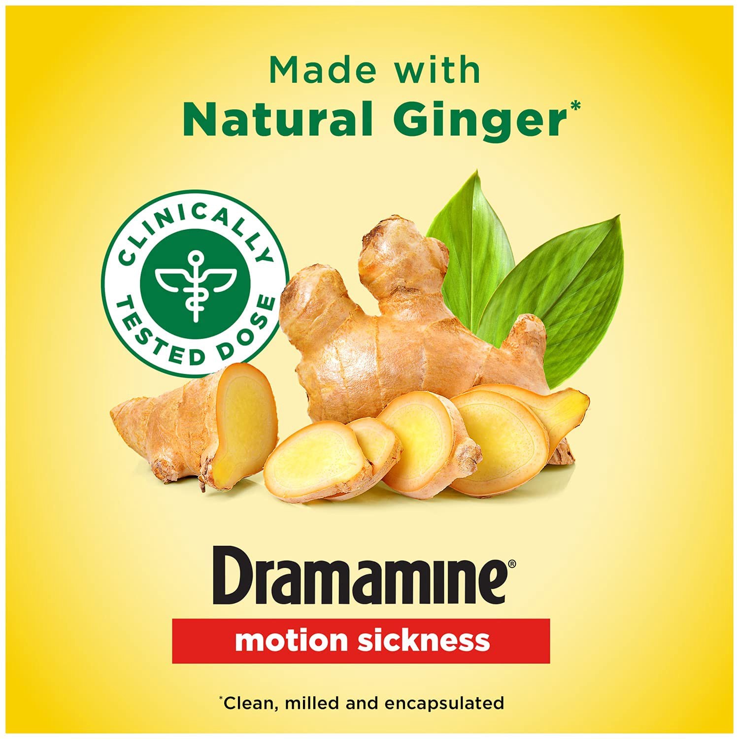 slide 2 of 5, Dramamine Motion Sickness Relief Ginger Capsules, 18 ct