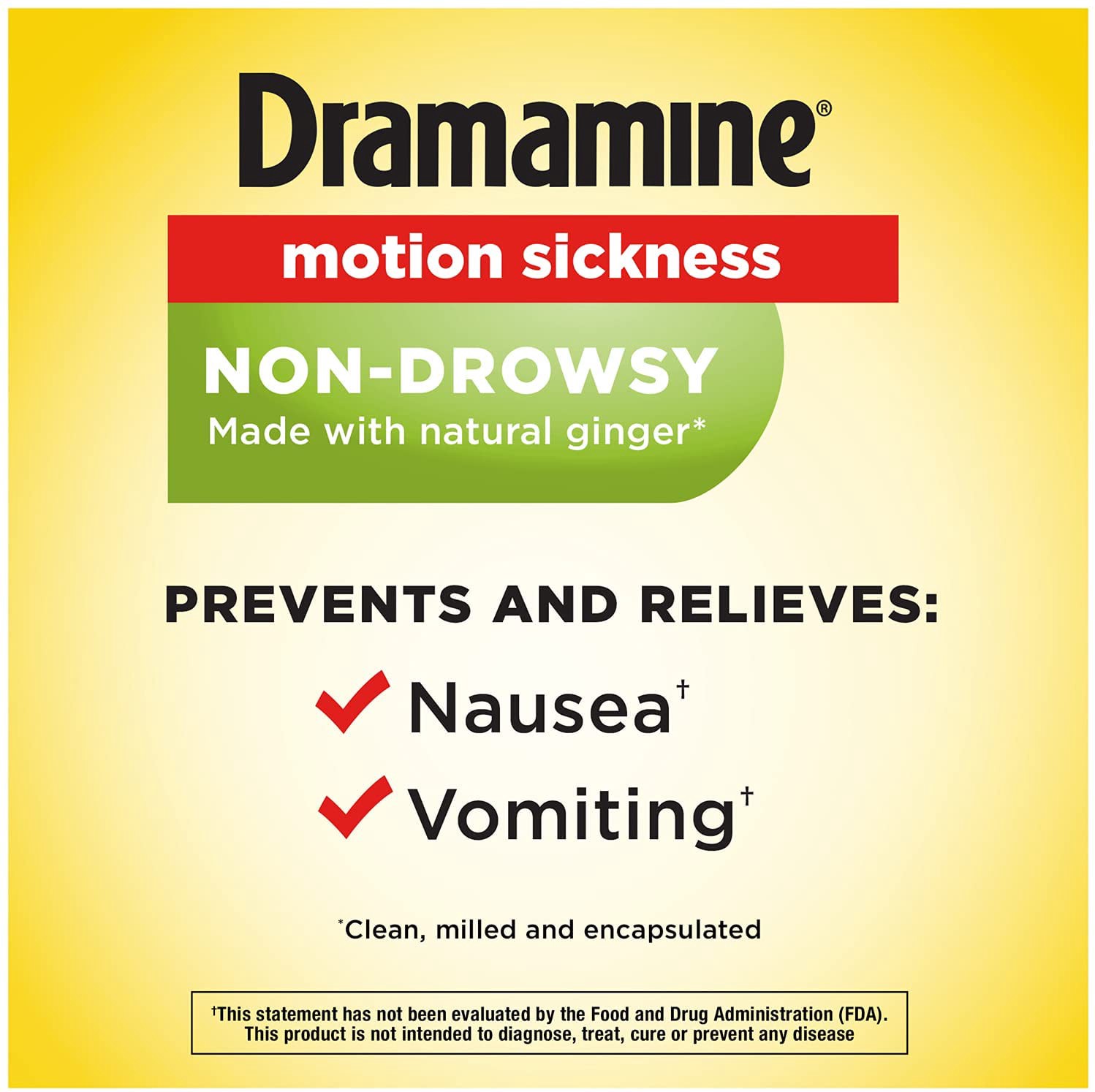 slide 3 of 5, Dramamine Motion Sickness Relief Ginger Capsules, 18 ct