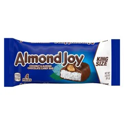 Almond Joy Coconut and Almond Chocolate Candy Bars, Gluten Free, 3.22 oz, King Size Pack (4 Pieces)
