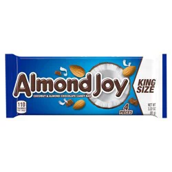 Almond Joy Coconut and Almond Chocolate Candy Bars, Gluten Free, 3.22 oz, King Size Pack (4 Pieces)
