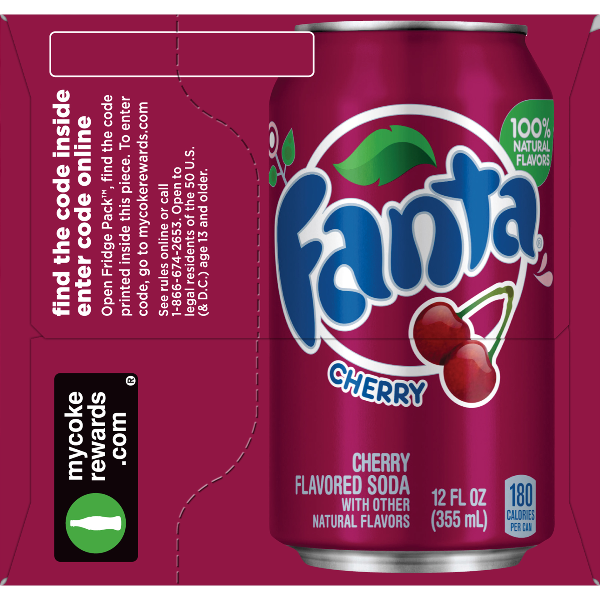 slide 2 of 10, Fanta Cherry Fruit Flavored Soda Soft Drink, 12 fl oz, 12 Pack, 144 fl oz