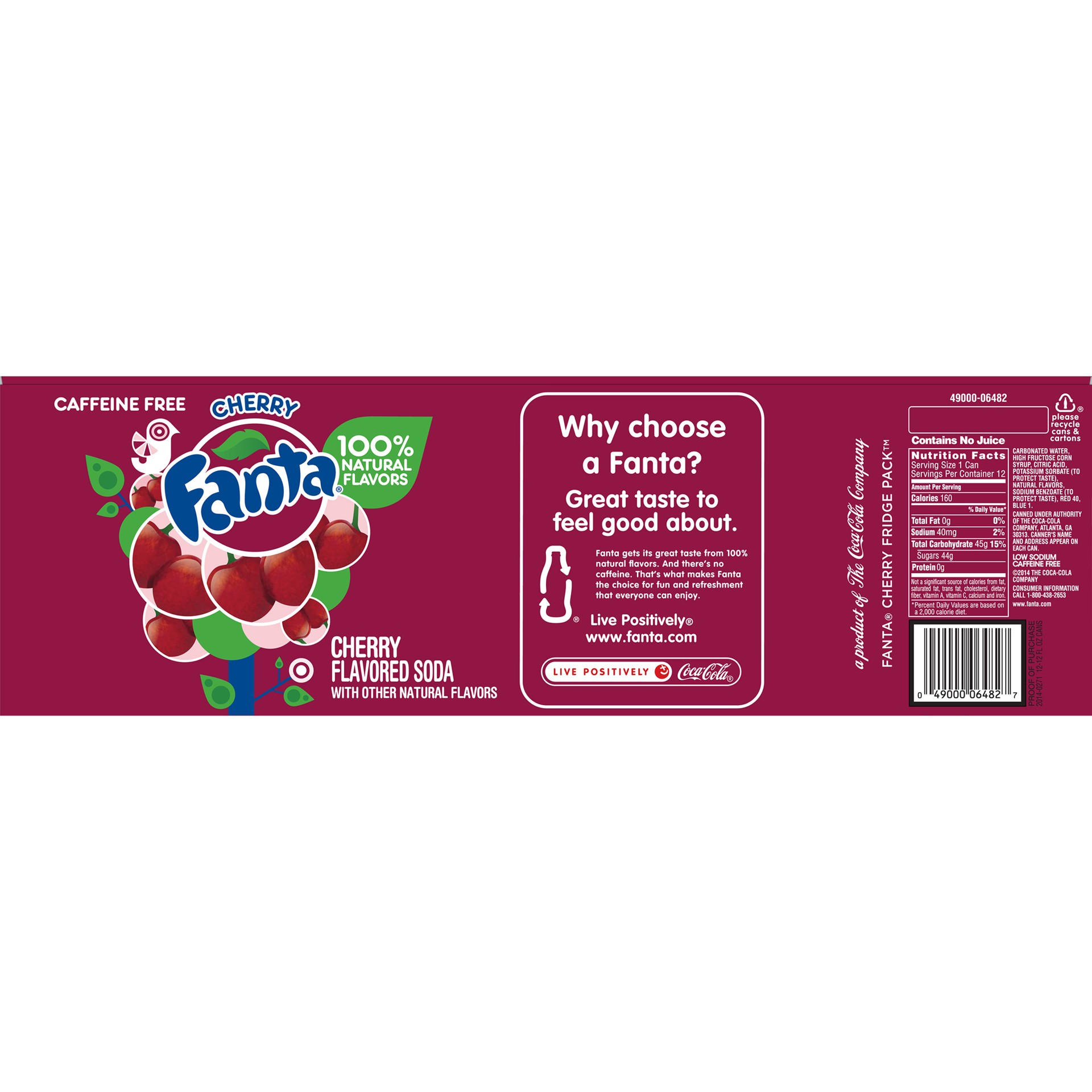 slide 5 of 10, Fanta Cherry Fruit Flavored Soda Soft Drink, 12 fl oz, 12 Pack, 144 fl oz