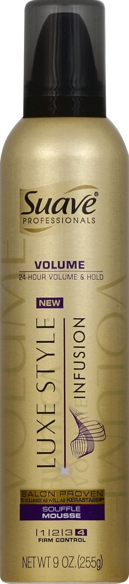 slide 1 of 3, Suave Professionals Luxe Styling Volume Souffle Mousse, 9 fl oz