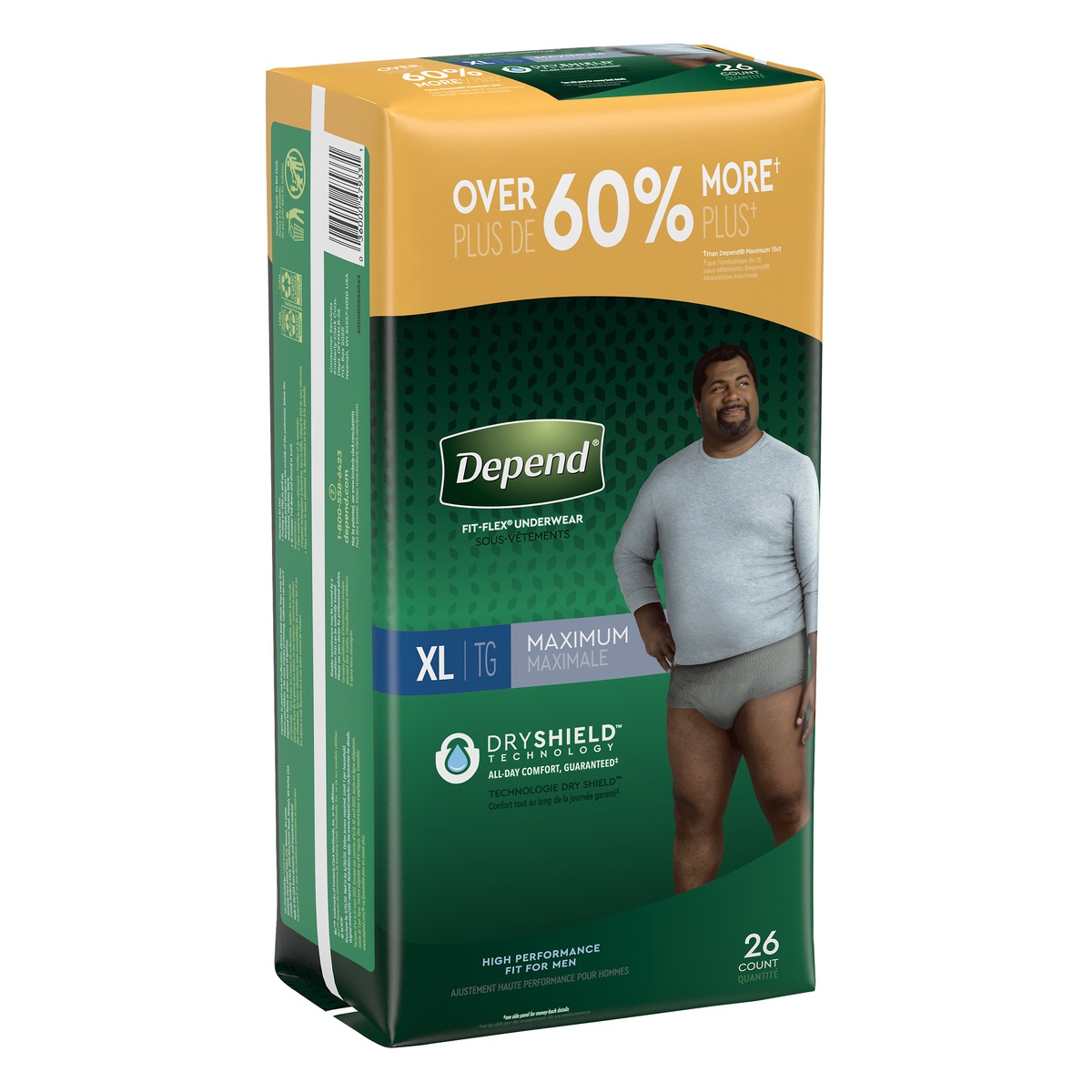 Depend Fit-Flex Incontinence Underwear for Men, Maximum Absorbency, XL ...