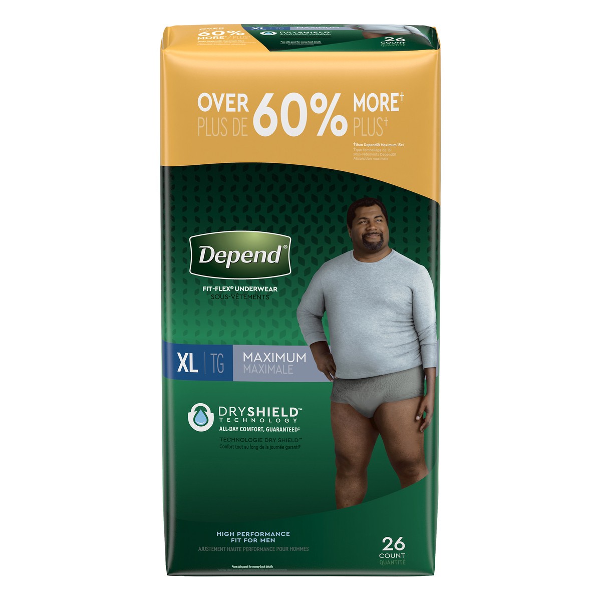 Depend Fit-Flex Incontinence Underwear for Men, Maximum Absorbency, XL ...