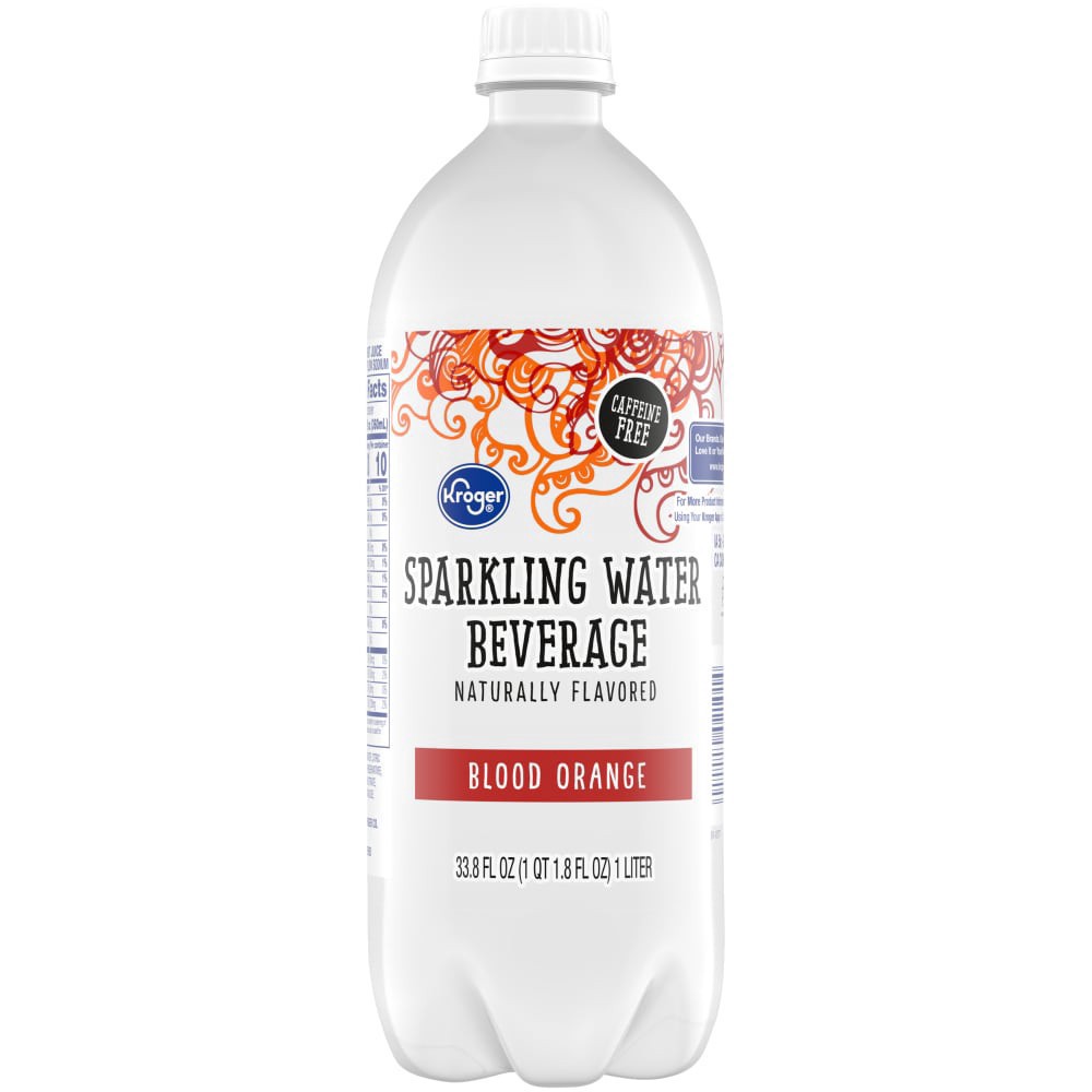 slide 1 of 4, Kroger Blood Orange Sparkling Water - 1 liter, 1 liter