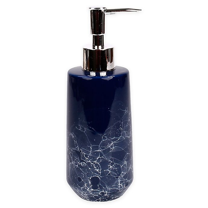 slide 1 of 1, Saturday Knight Amalfi Stoneware Lotion Dispenser - Blue, 1 ct