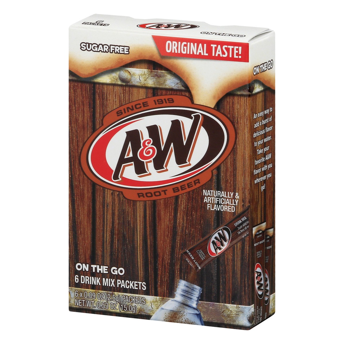 slide 13 of 13, A&W On the Go Sugar Free Root Beer Drink Mix Packets - 6 ct, 6 ct