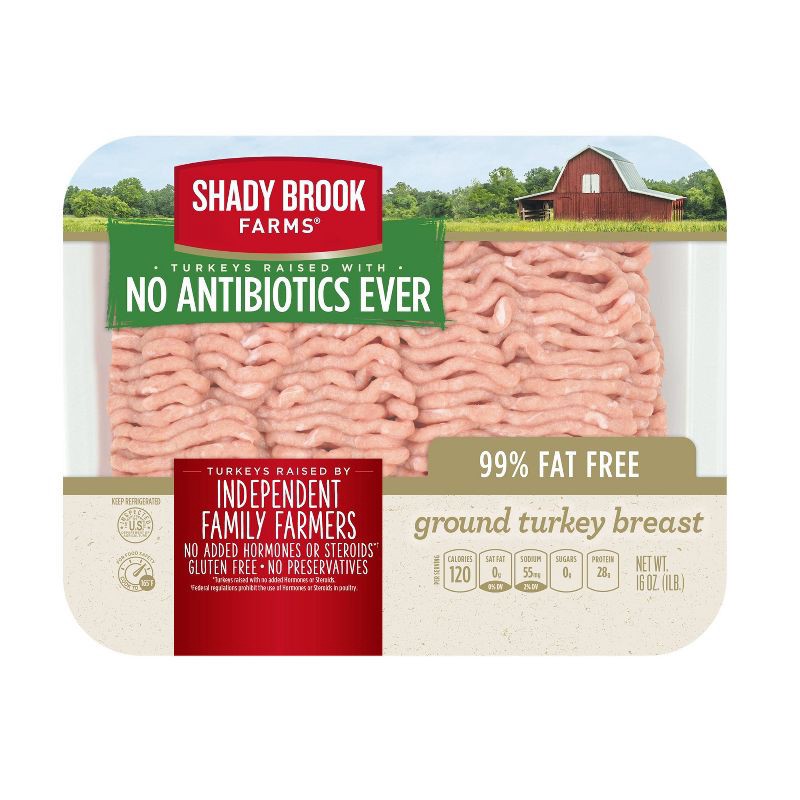 slide 1 of 4, Shady Brook Farms Antibiotic-Free 99% Ground Turkey Breast - 16oz, 16 oz