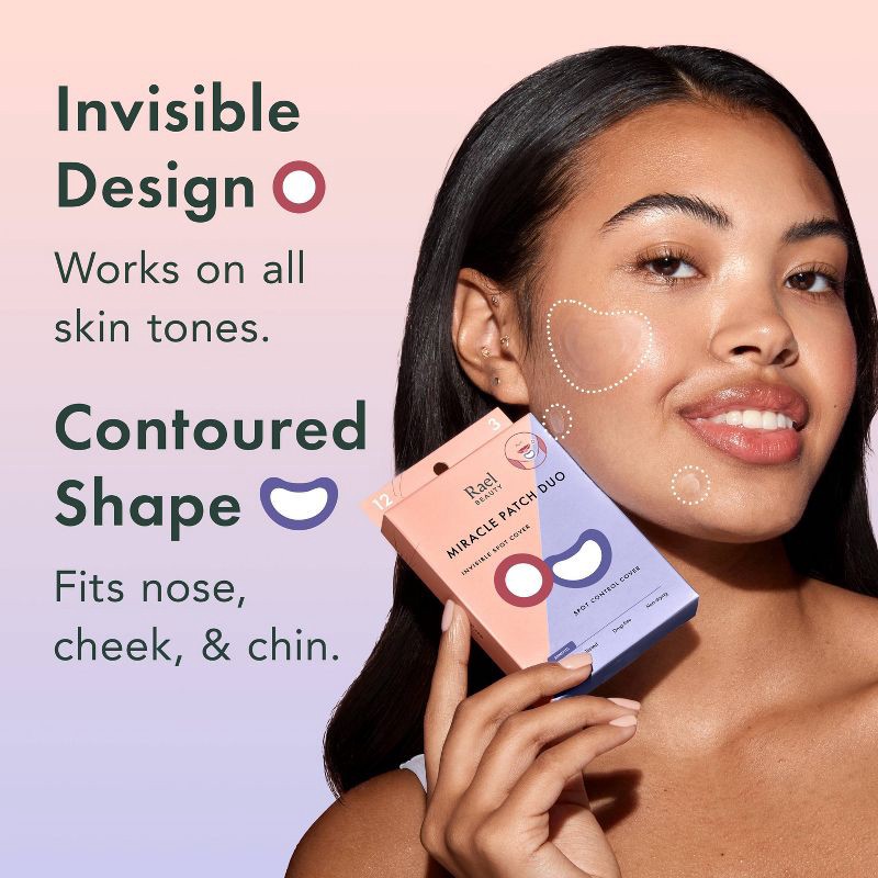 slide 4 of 7, Rael Beauty Miracle Acne Pimple Patch Invisible Spot Cover + Spot Control Cover Duo - 15ct, 15 ct