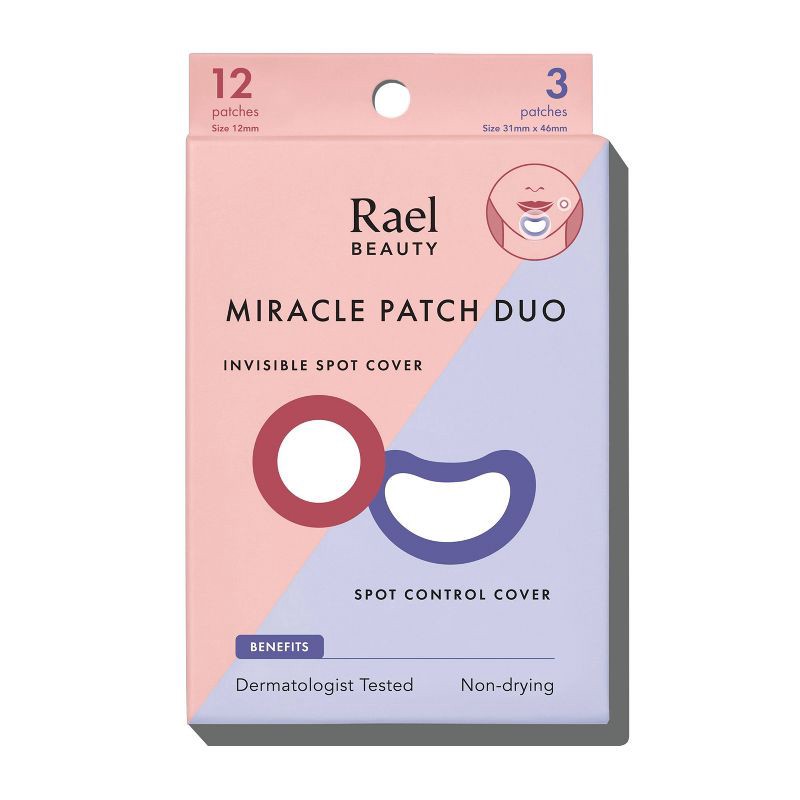 slide 1 of 7, Rael Beauty Miracle Acne Pimple Patch Invisible Spot Cover + Spot Control Cover Duo - 15ct, 15 ct
