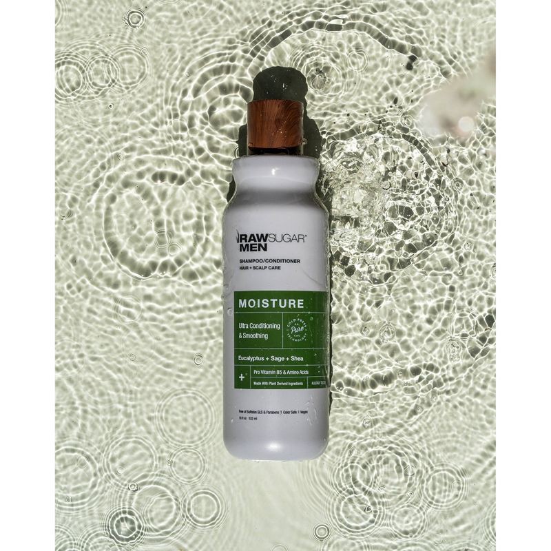 slide 4 of 5, Raw Sugar Men's 2-in-1 Eucalyptus + Sage + Shea Thicken Shampoo & Conditioner - 18 fl oz, 18 fl oz