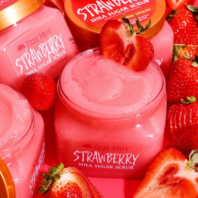 slide 4 of 6, Tree Hut Strawberry Shea Sugar Body Scrub - 18oz, 18 oz