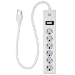 General Electric 6 Outlet Surge Protector 2' Cord White