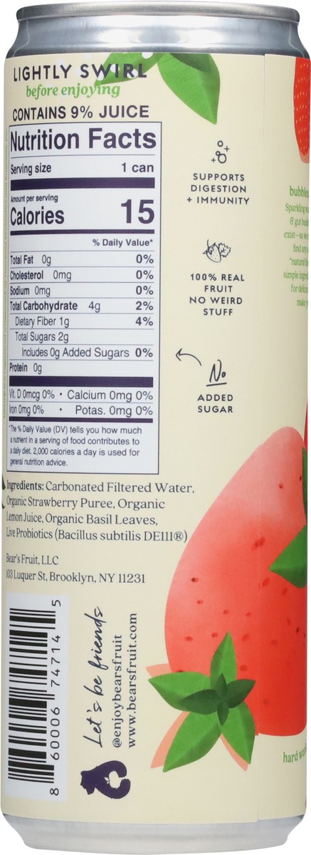 slide 10 of 13, Bears Fruits Probio Straw Basl Sprkl, 12 oz