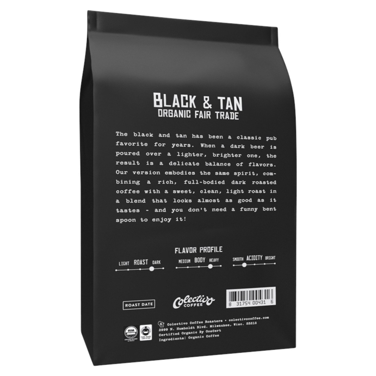 slide 2 of 2, Colectivo Coffee Roasters Colectivo Black and Tan Medium Dark Roast Coffee - 12oz, 12 oz