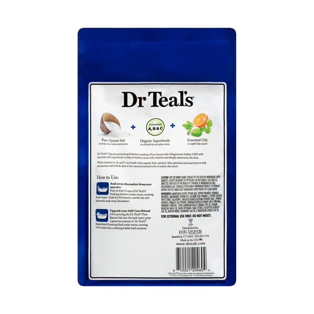 slide 4 of 5, Dr Teal's Refresh & Revitalize Superfoods Pure Epsom Bath Salt - 3lb, 3 lb