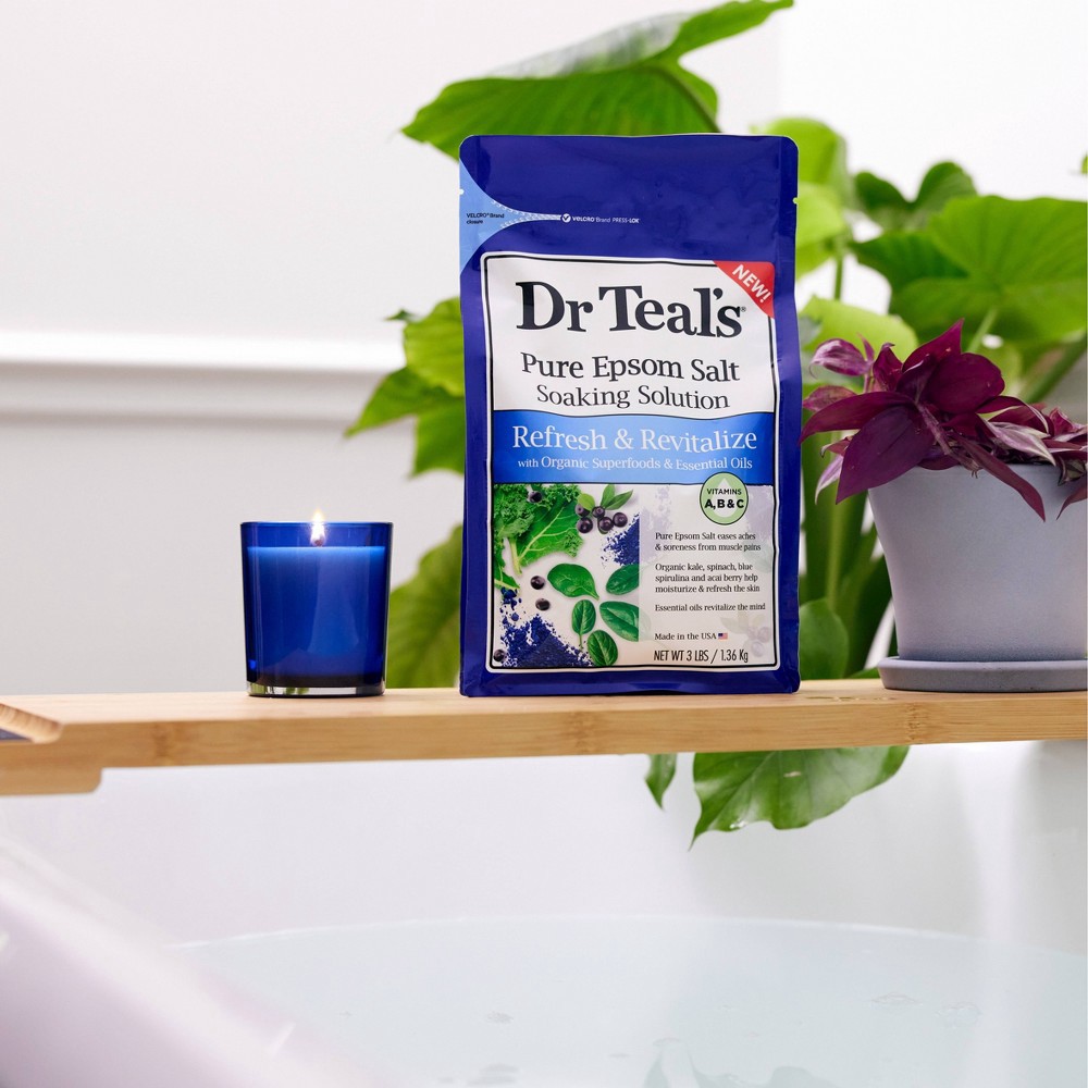 slide 5 of 5, Dr Teal's Refresh & Revitalize Superfoods Pure Epsom Bath Salt - 3lb, 3 lb