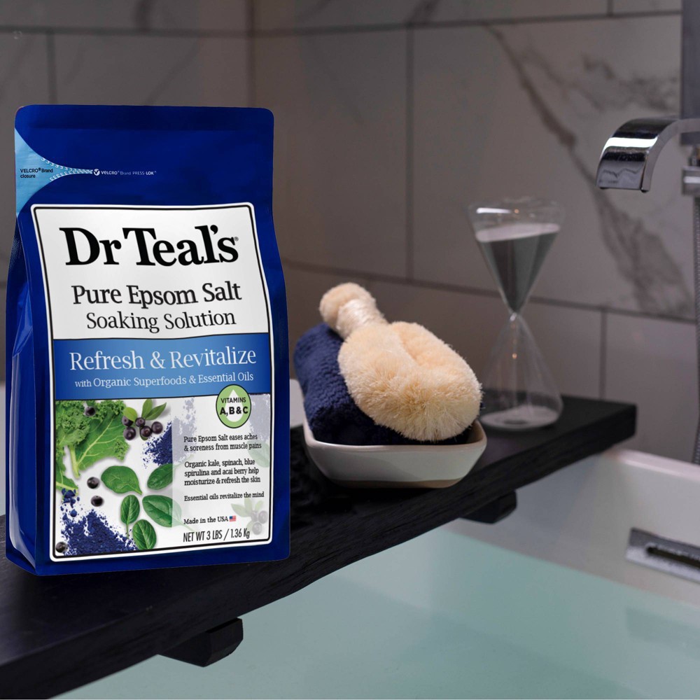 slide 2 of 5, Dr Teal's Refresh & Revitalize Superfoods Pure Epsom Bath Salt - 3lb, 3 lb