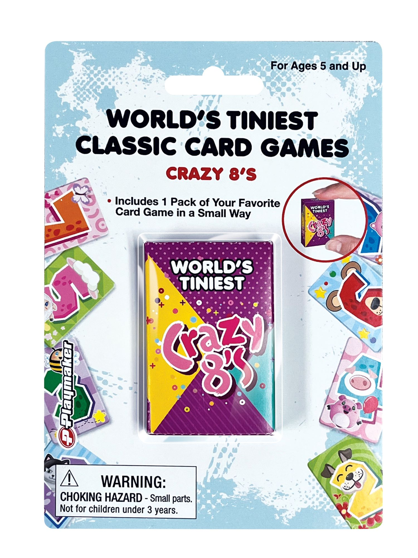 slide 1 of 1, World's Tiniest Card Game- Crazy 8's, 1 ct