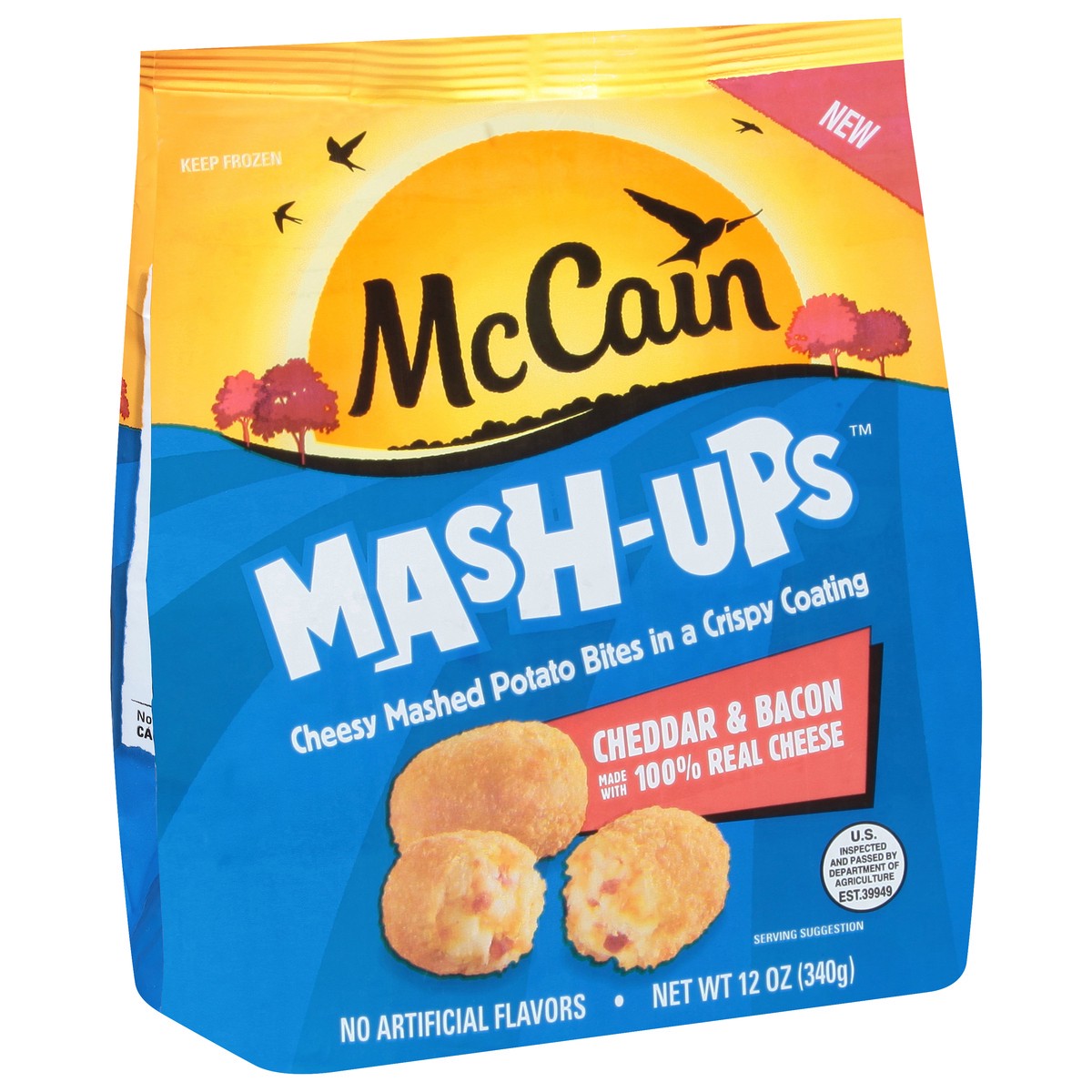 slide 3 of 12, McCain Mash-Ups, Cheddar & Bacon Mashed Potato Bites, 12 OZ (Frozen Potatoes), 12 oz