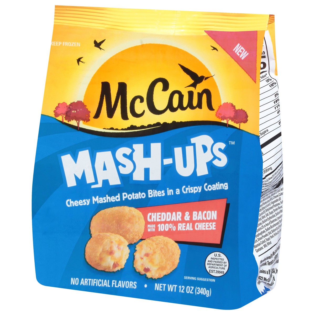 slide 12 of 12, McCain Mash-Ups, Cheddar & Bacon Mashed Potato Bites, 12 OZ (Frozen Potatoes), 12 oz