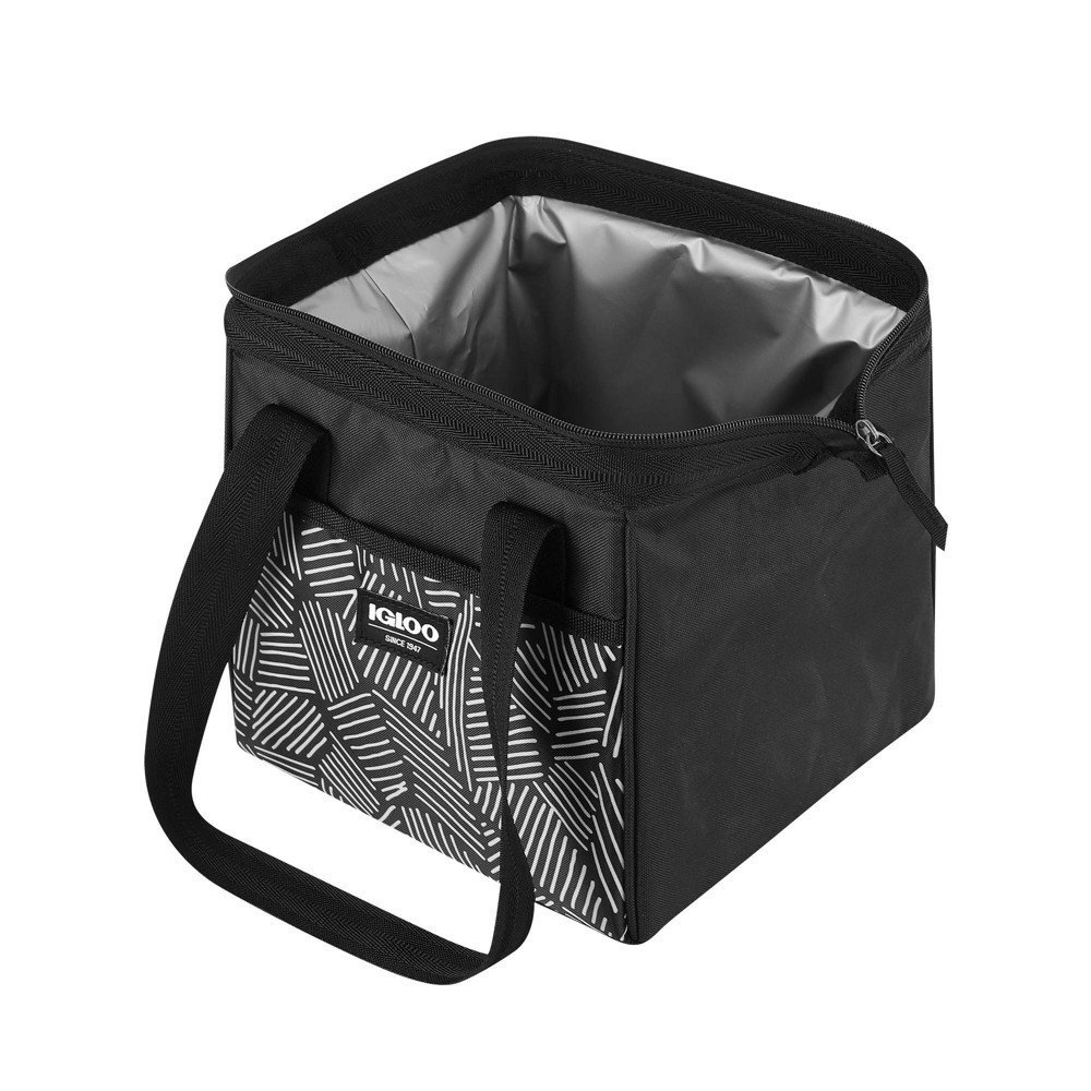 slide 12 of 15, Igloo Print Essentials Leftover Lunch Tote with Pack Ins - Black, 1 ct