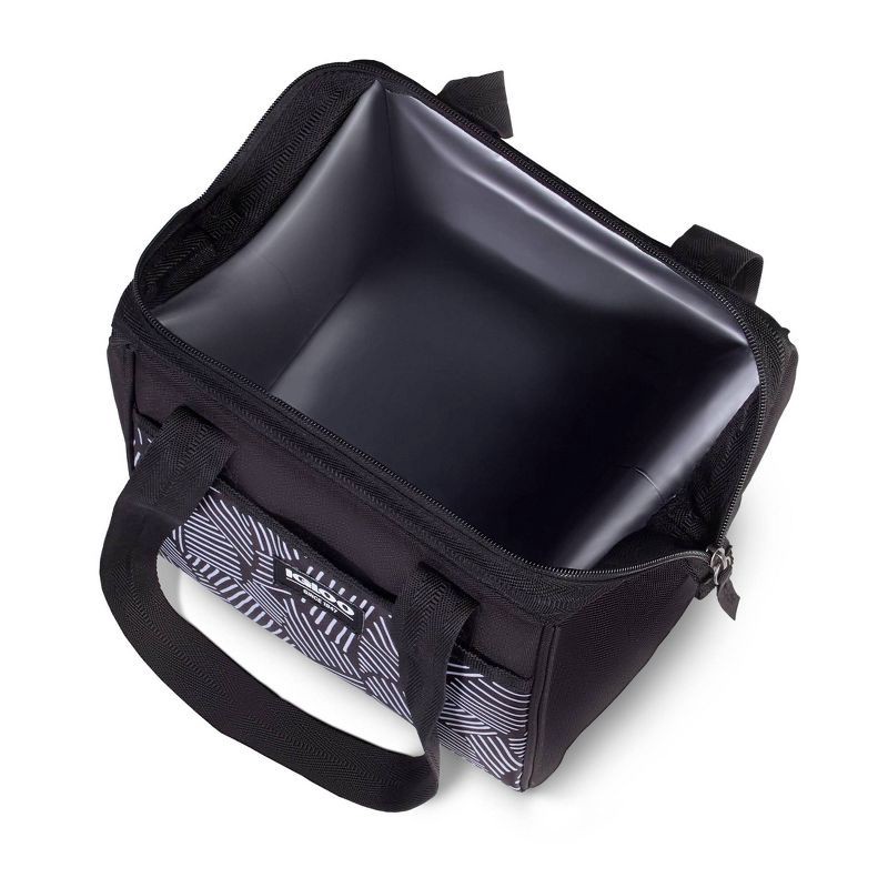 slide 3 of 15, Igloo Print Essentials Leftover Lunch Bag with Pack Ins - Black, 1 ct