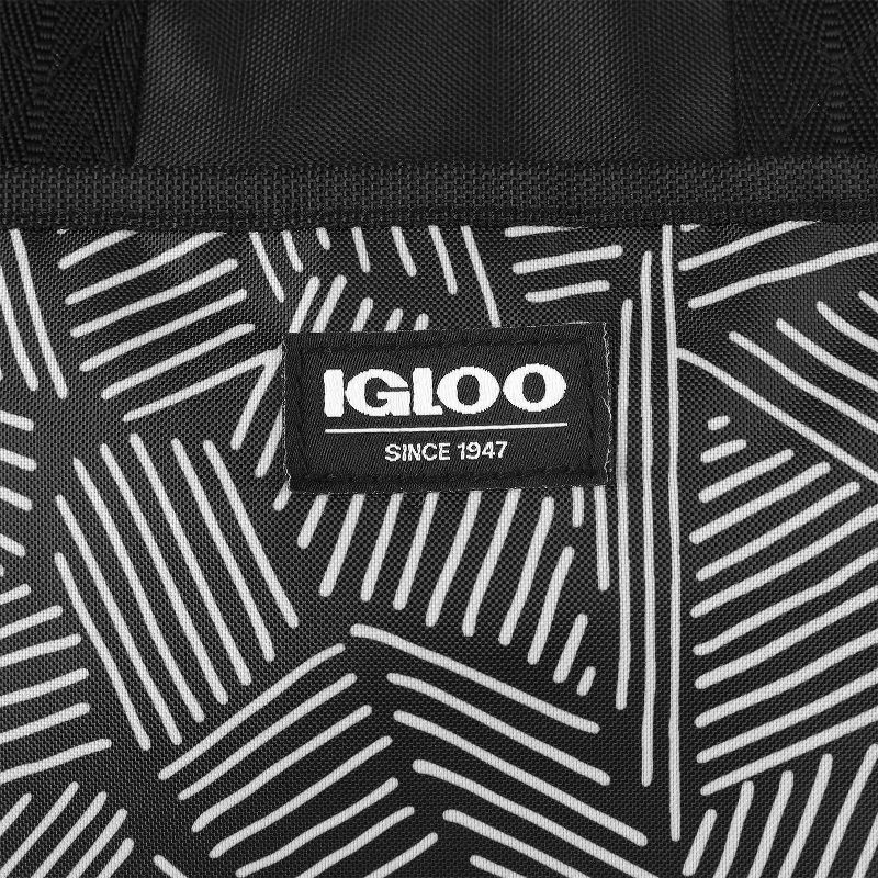 slide 6 of 15, Igloo Print Essentials Leftover Lunch Bag with Pack Ins - Black, 1 ct