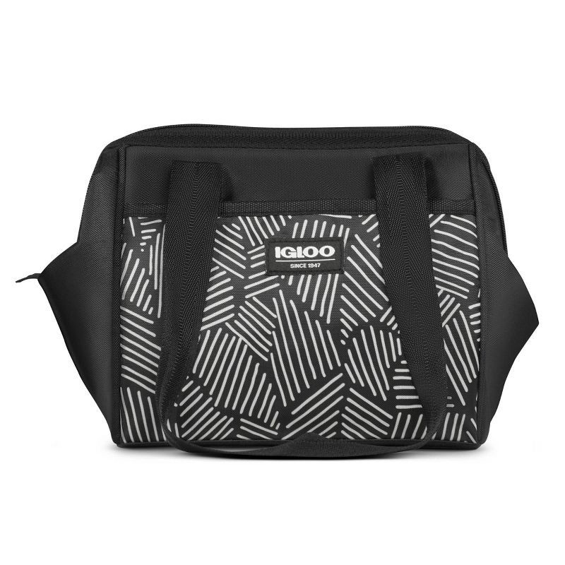 slide 2 of 15, Igloo Print Essentials Leftover Lunch Bag with Pack Ins - Black, 1 ct