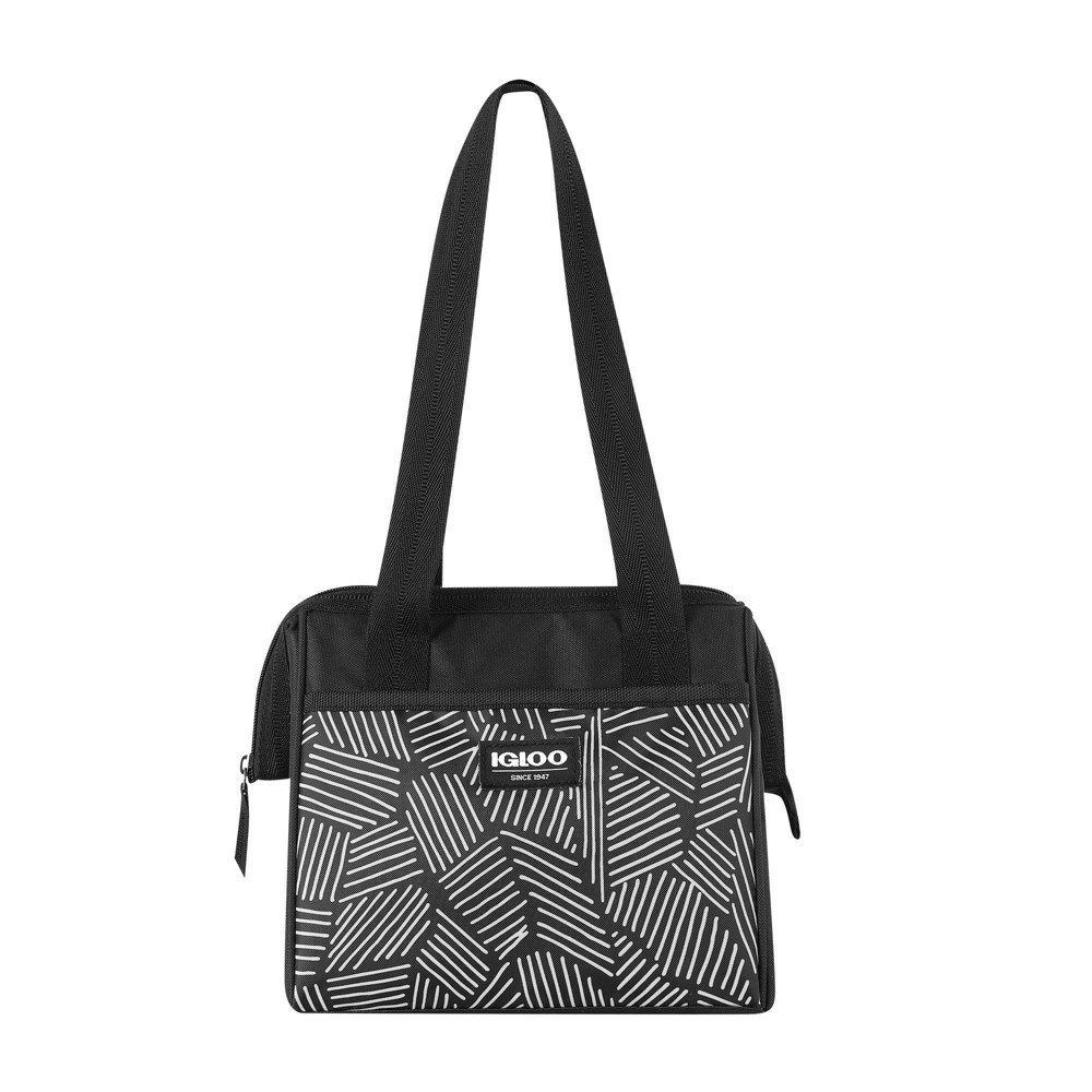 slide 5 of 15, Igloo Print Essentials Leftover Lunch Tote with Pack Ins - Black, 1 ct