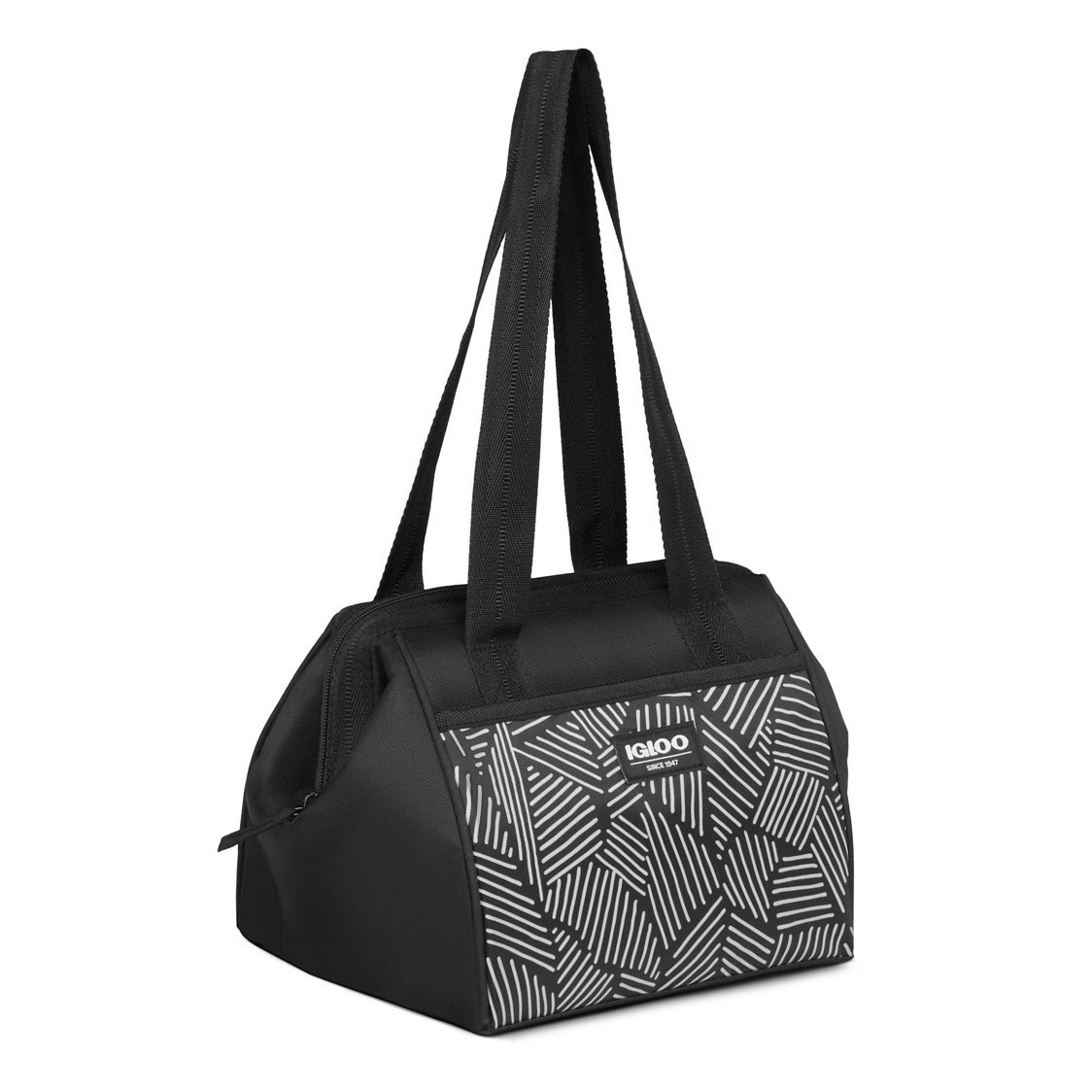 slide 6 of 15, Igloo Print Essentials Leftover Lunch Tote with Pack Ins - Black, 1 ct