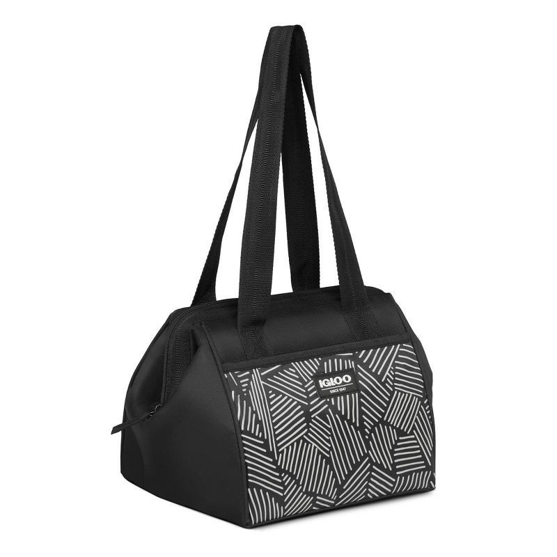 slide 14 of 15, Igloo Print Essentials Leftover Lunch Bag with Pack Ins - Black, 1 ct